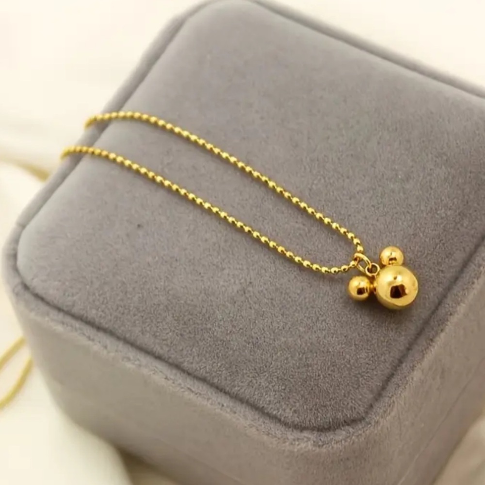 Gold Toned Mickey Necklace. New.